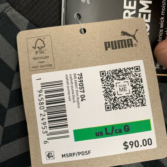 BRAND NEW AUTHENTIC Borussia Dortmund Puma 2021/22 Away Replica Jersey - Black - Picture 7 of 7